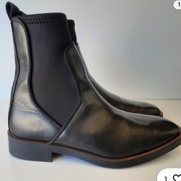 Zara Women's Flat Elastic Ankle Boots Black Size 41 - Picture 2 of 4